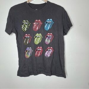 THE ROLLING STONES MULTICOLOR LIP & TOUNGE BAND LOGO T SHIRT SZ M